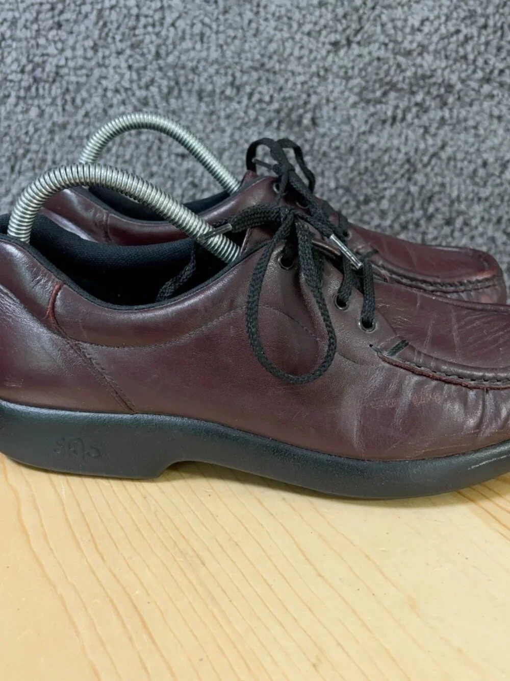 SAS Take Time Shoes Mens Size 9 Burgundy Lace Up Casual Orthopedic Made in USA